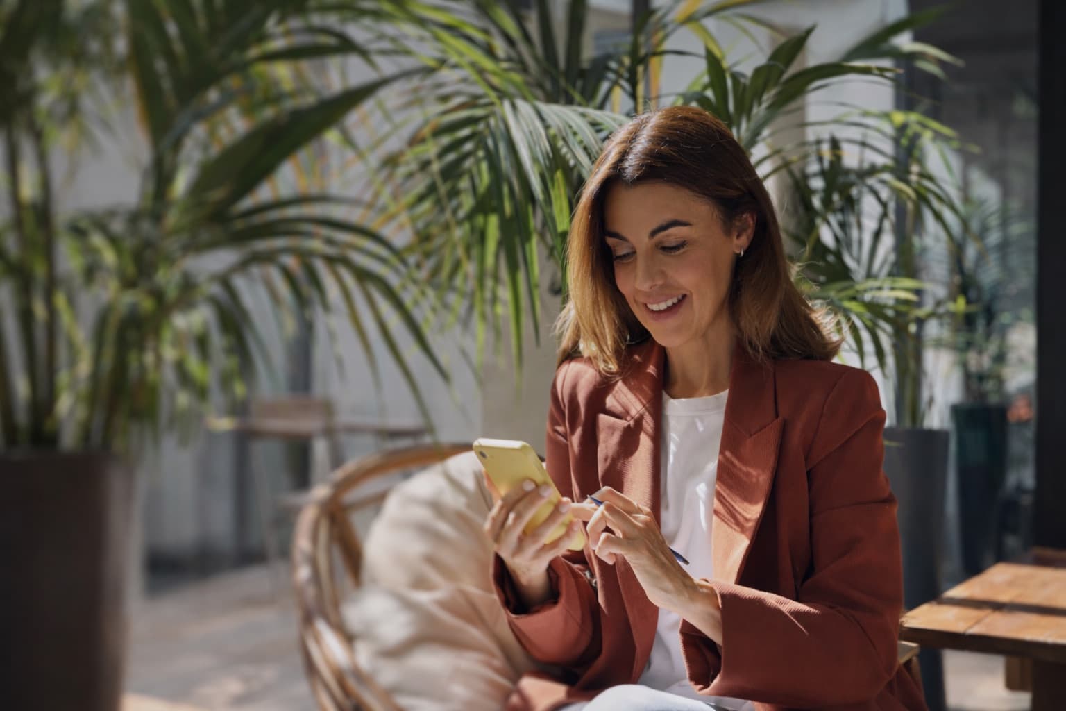 Woman working from home