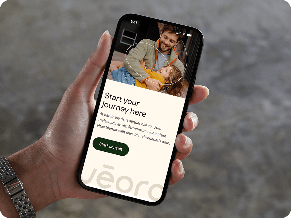 Phone showing Véora app